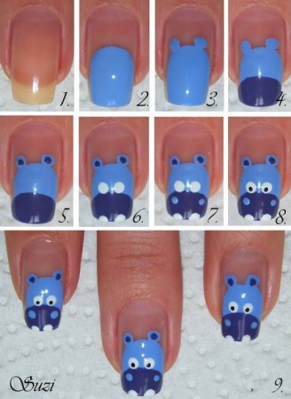 Tuto ongles hippopotame