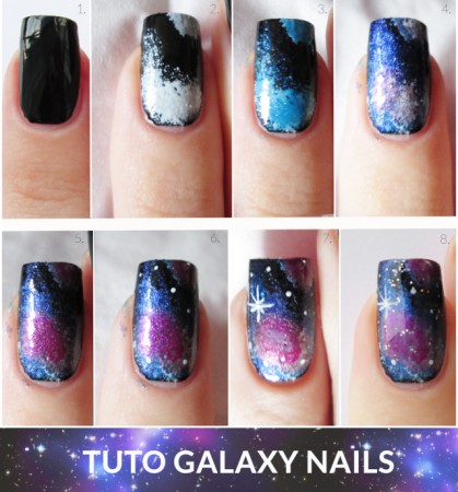 Tuto ongles galaxie
